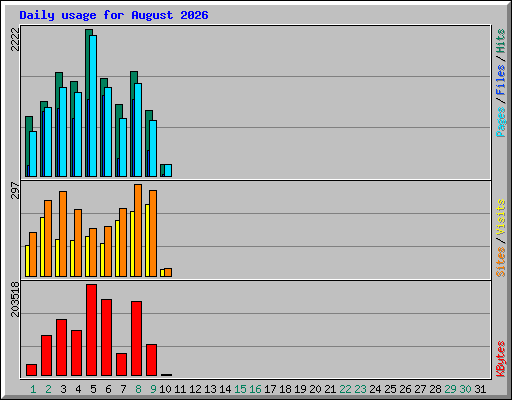 Daily usage for August 2026